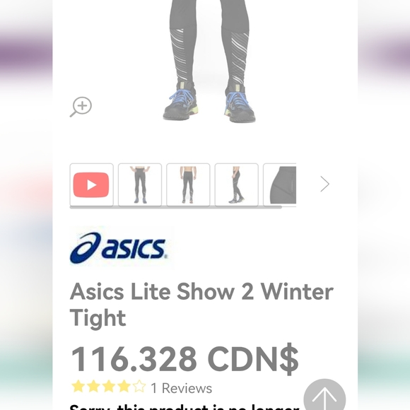 Asics Lite-Show 2 Winter Tights men’s size M/L - Picture 9 of 9